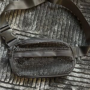 Steve Madden Black Studded Belt Bag